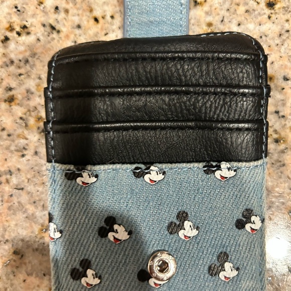 Disney Mickey Mouse Denim Card Holder - Black and Blue - Picture 4 of 6